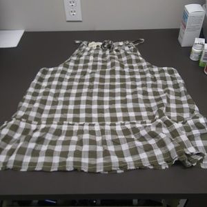 NWT Anthropologie Cloth Stone Gingham Large Tank